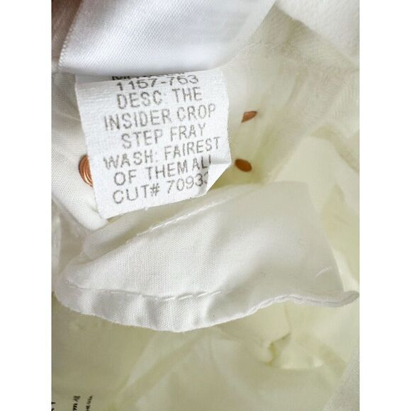 MOTHER Sz 24 The Insider Crop Step Fray Fairest White Straight Leg Jeans - Picture 11 of 11